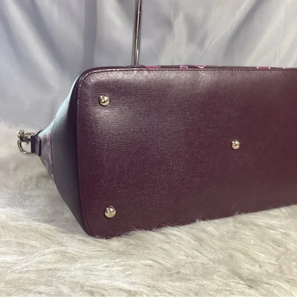 GUCCI Purple Calfskin Heartbeat Print Nice Dome ULTRA RARE Satchel Shoulder Bag - Picture 7 of 15